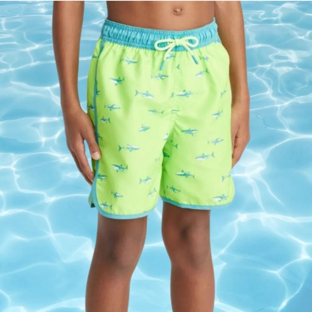 NWOT Cat & Jack Shark Graphic Swim Trunks |Size 8